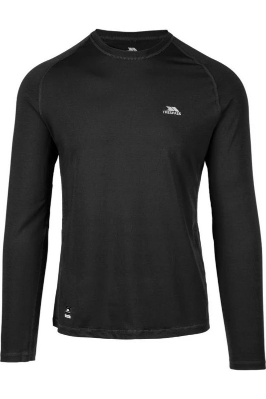 Image of Trespass Trespass Men Nate Base Layer Top in Black Size: X-Large Black XL Male 5063238618367