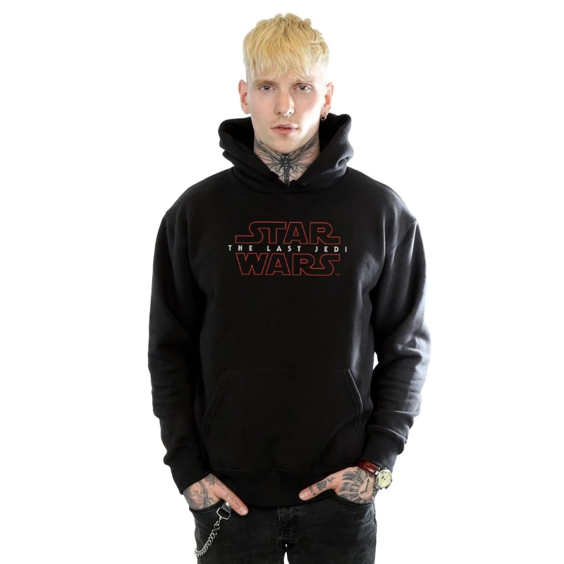Image of Star Wars Star Wars Men The Last Jedi Logo Hoodie in Black Size: Small Black S Male 5057245487702