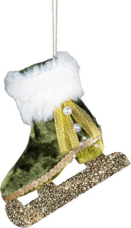 Image of Shatchi Ice Skate Green 11x12cm - Christmas Hanging Decoration Green