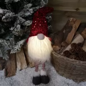 Image of 66cm Tall Christmas Gnome Gonk Nordic Decoration Red Sequin Hat Standing