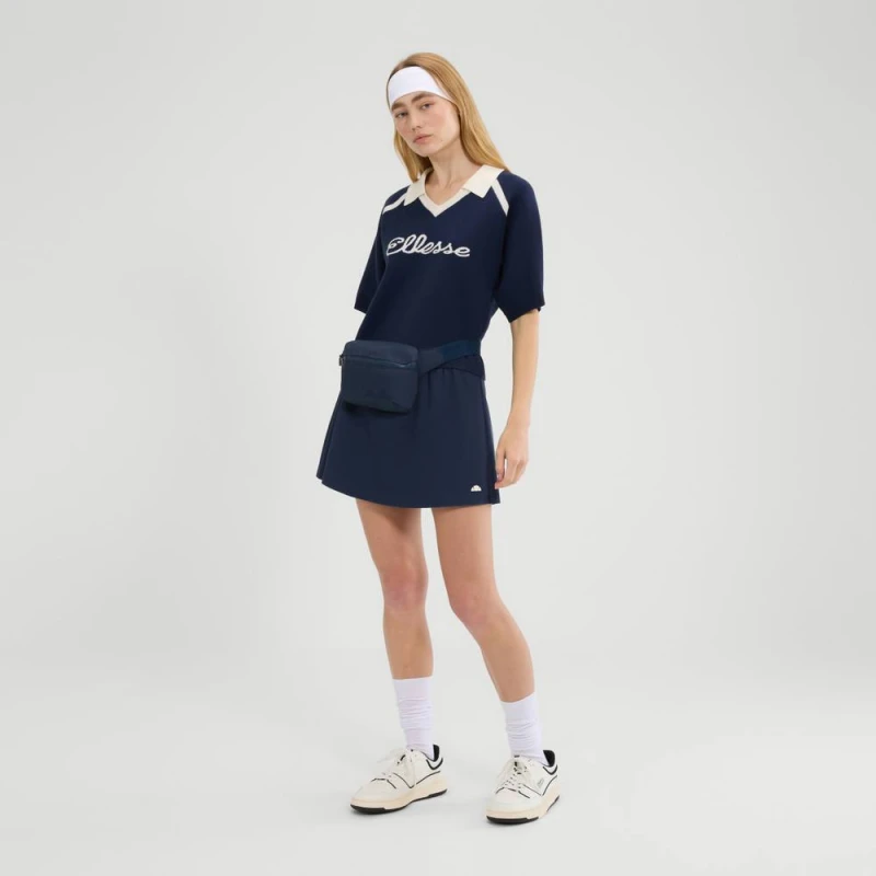 Image of Ellesse Womens Brunelli Knitted Polo in Navy Size: 8 Navy Female 8
