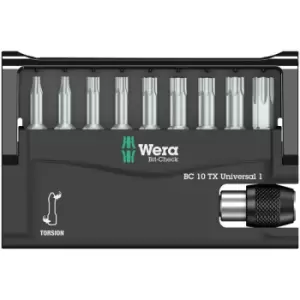 Image of Wera 05056164001 8167-9 10 Piece Torx Torsion Bit-Check and Bit Ho...