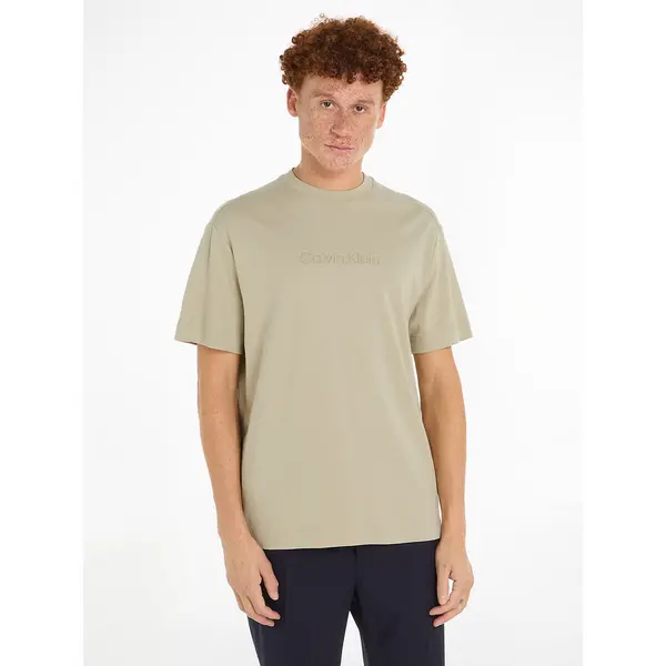 Image of Oversized Cotton T-Shirt with Debossed Logo