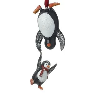 Image of Penguin Duo Hanging Tree Decor