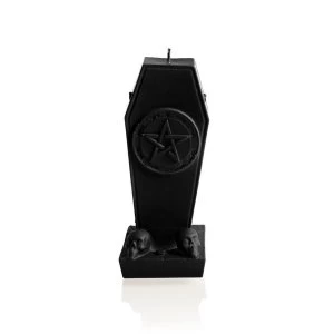 Image of Black Matt Coffin With Pentagram Candle