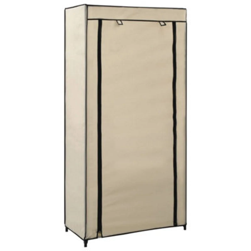 Image of Vidaxl Shoe Cabinet With Cover Cream 58X28X106cm Fabric