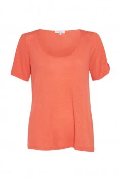 Image of Great Plains Lucy Linen Mix Jersey Tee Burnt Orange