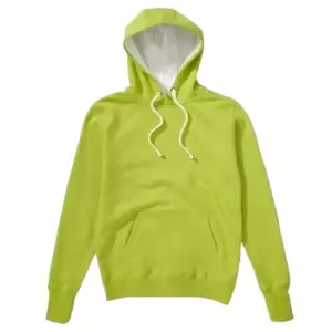 Image of SG Mens Contrast Hooded Sweatshirt / Hoodie (XL) (Lime/White)