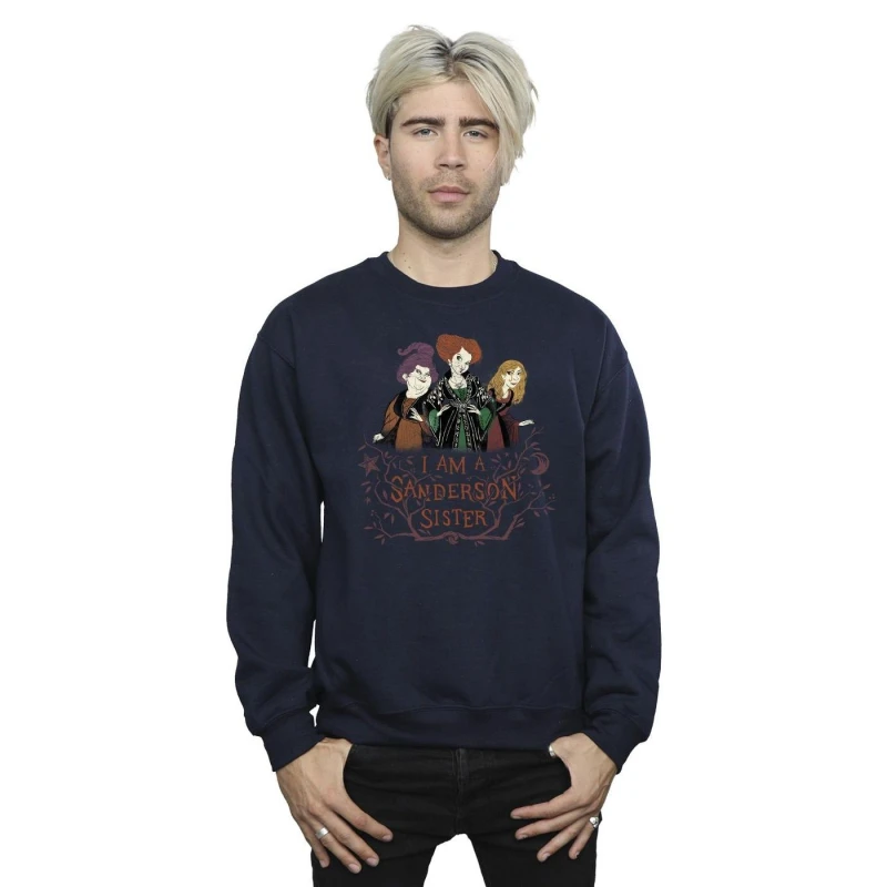 Image of Disney Men Hocus Pocus Sanderson Sister Sweatshirt in Navy Size: Small Navy S Male 5063153211216