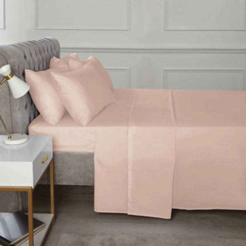 Image of Rapport Home TH Percale Fitted Sheet in Pink Size: King Pink Unisex King