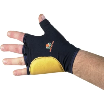Image of 503-20 Anti-impact Palm-side Coated Black/Yellow Fingerless Gloves - Medium