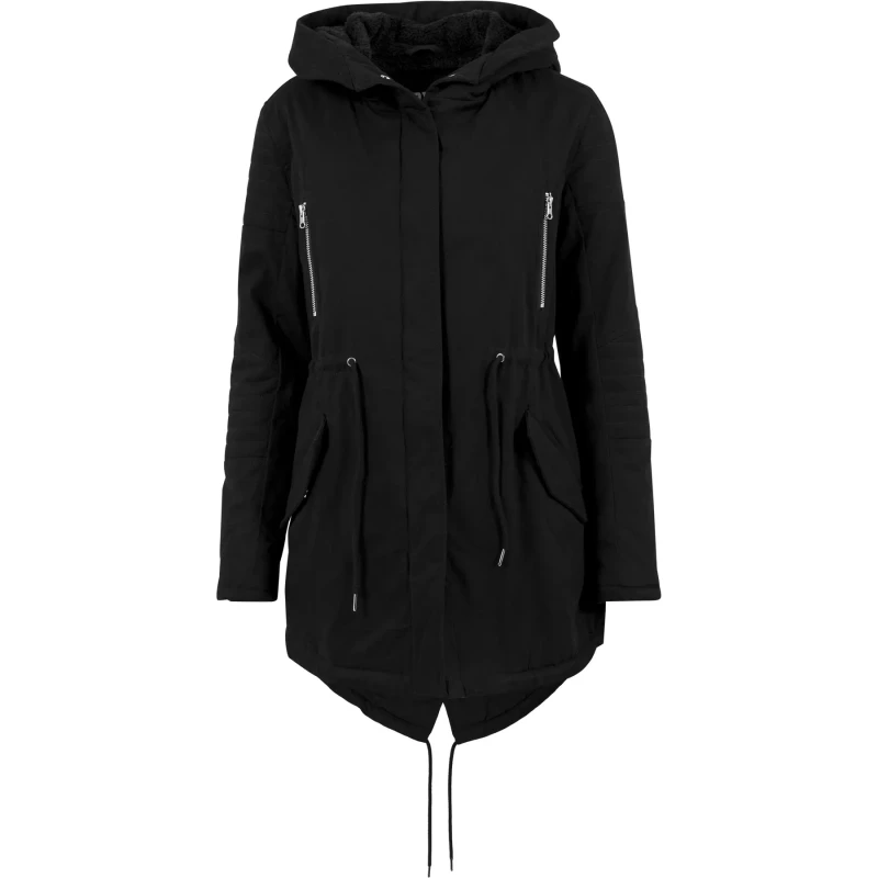 Image of Urban Classics Womens parka Urban Classic herpa lined cotton Noir Female M