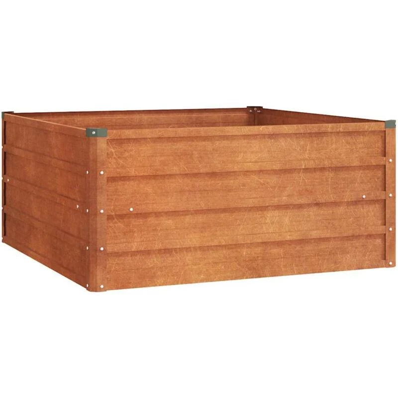 Image of vidaXL Garden Raised Bed Rusty 100x100x45cm Corten Steel, Brown 151949