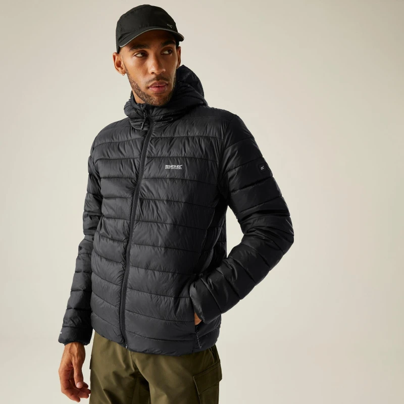 Image of Regatta Regatta Men Hooded Marizion Padded Jacket in Jet Black Size: 3X-Large Jet Black XXXL Male 5063019264776