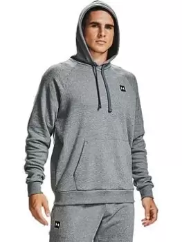 Image of Under Armour Training Plus Size Rival Fleece Hoodie - Grey/White, Size 4XL, Men