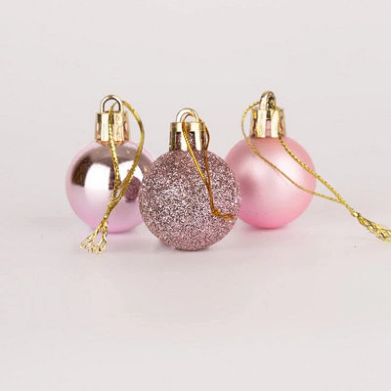 Image of Shatchi 30mm/12Pcs Christmas Baubles Shatterproof Pale Pink,tree Decorations