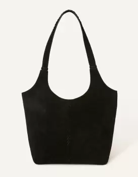 Image of Accessorize Suede Shoulder Bag Black