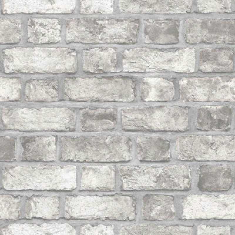 Image of Galerie Homestyle White Grey Farmhouse Brick Smooth Wallpaper