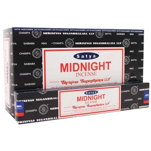 Image of Box of 12 Packs of Midnight Incense Sticks by Satya