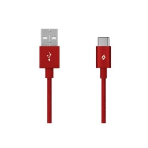 Image of TTEC AlumiCable 1.2m Type-C 2.0 to USB Data and Charging Cable - Red