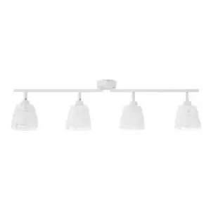 Image of Everett 4 Light Ceiling Spotlight Bar Sandy White Metal Sandy White Cord LED E14 - Merano