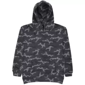 Image of AWDis Childrens/Kids Camo Hoodie (5-6 Years) (Black Camo)