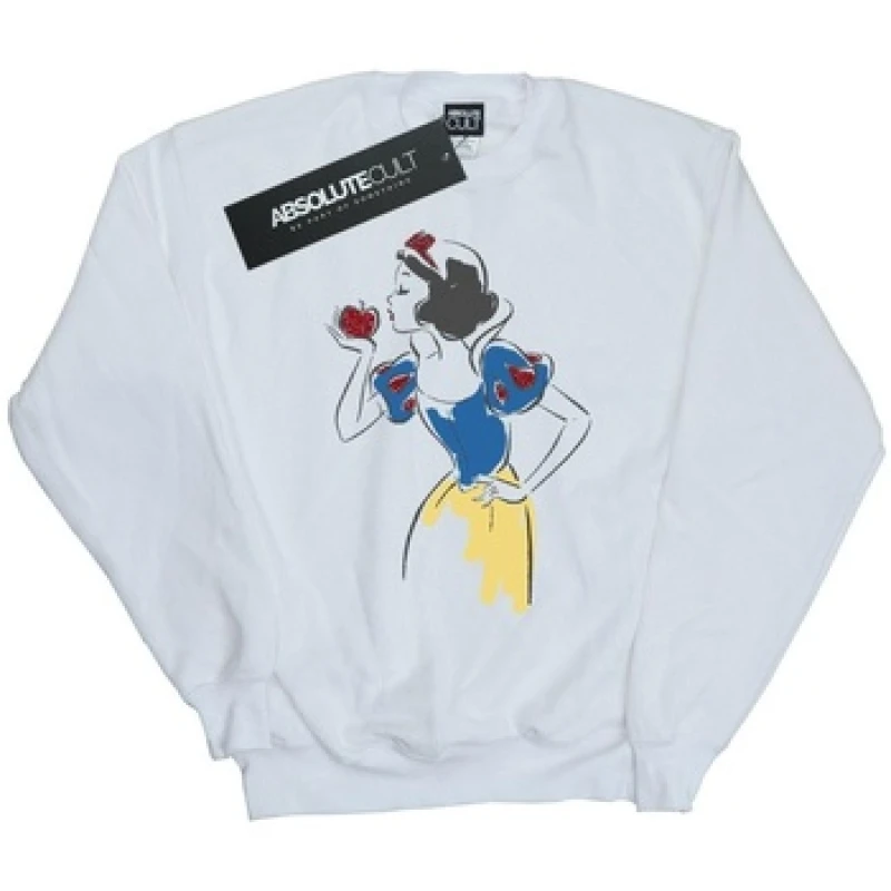 Image of Disney Princess Snow White Apple Glitter Sweatshirt White female