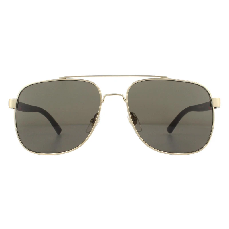 Image of Gucci Aviator Gold Brown Sunglasses Gold