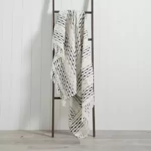 Image of Dhadit 130cm x 150cm Throw Grey and White