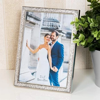 Image of 5" x 7" - Celebrations Silver Glitter Epoxy Photo Frame