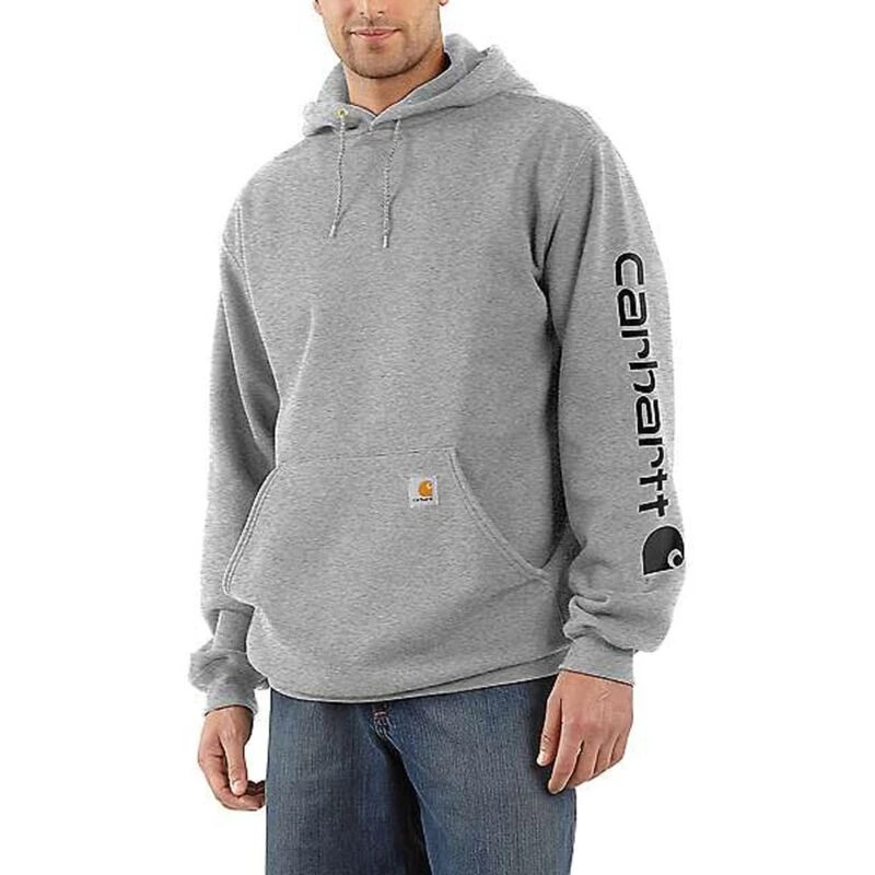 Image of Carhartt Logo, hoodie , color: Light Grey/Black , size: S