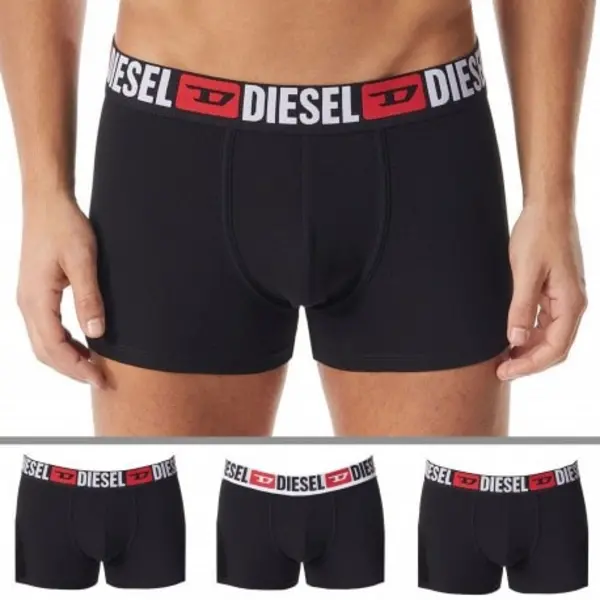 Image of Diesel 3 Pack Denim Division Cotton Boxer Briefs - Black XS