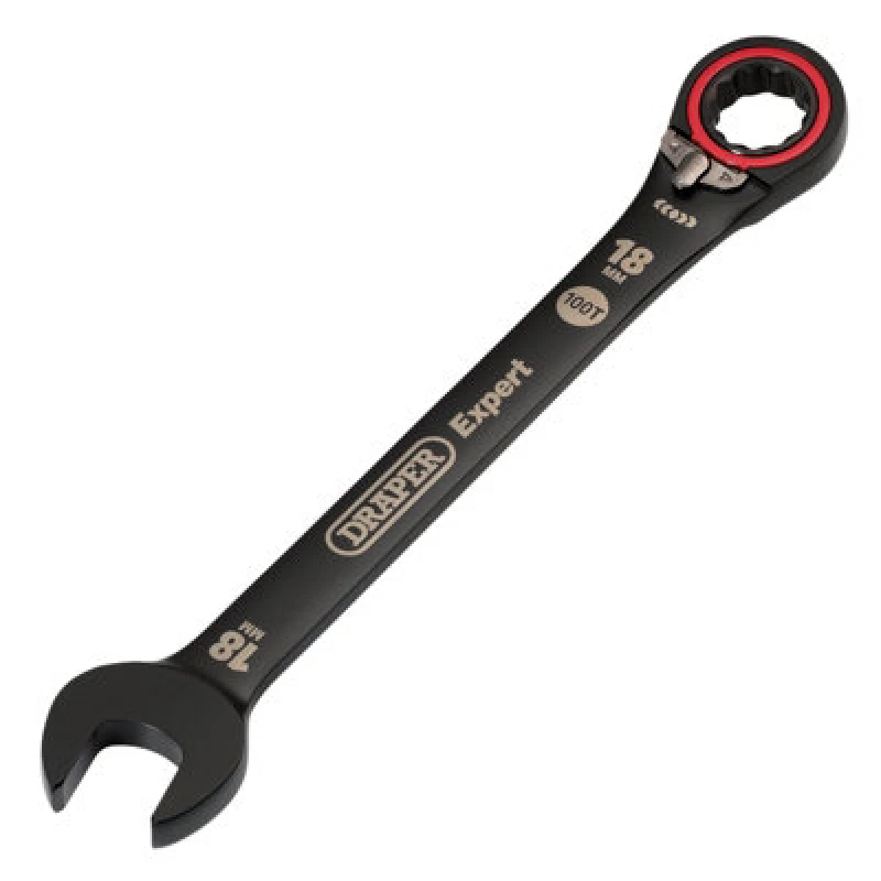 Image of Draper Expert Hi Torq Reversible Ratchet Combination Spanner 03908 Size: 18mm