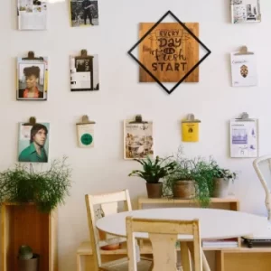 Image of Every Day ?s A Fresh Start Walnut Black Decorative Wooden Wall Accessory