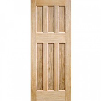 Image of LPD DX 1960s Panel Unfinished Oak Internal FD30 Fire Door - 2032mm x 813mm (80 inch x 32 inch)