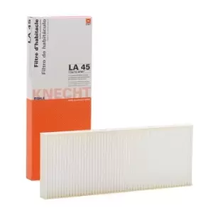 Image of MAHLE Original Pollen filter LA 45 Filter, interior air,Cabin filter VW,AUDI,MERCEDES-BENZ,Golf IV Schragheck (1J1),TOURAN (1T1, 1T2),GOLF VI (5K1)