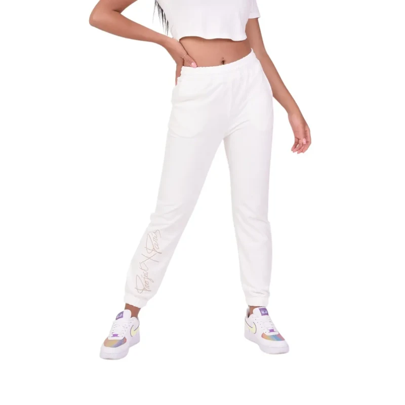 Image of Project X Paris Basic logo embroidery womens jogging trousers Project X Paris Blanc Female XS