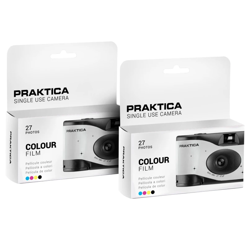 Image of Praktica Praktica Single Use Disposable Colour Film Camera with Flash - Wedding White (Pack of 2) N21F-WHITEx2