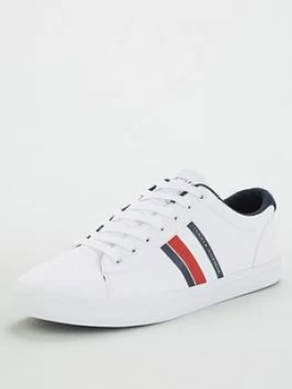 Image of Tommy Hilfiger Stripe Detail Trainers - White