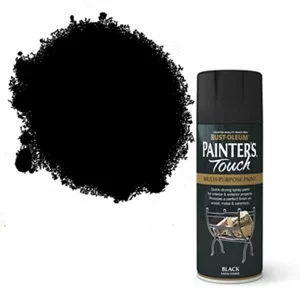 Image of Rust-Oleum Painter's Touch Black Satin Spray Paint 400ml
