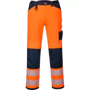 Image of Portwest PW34 Hi Vis Work Trousers Orange / Navy 41" 29"