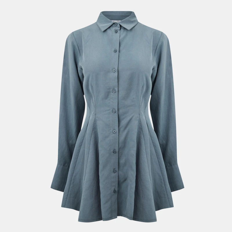Image of Jack Wills A-Line Shirt Dress - Blue Blue 8