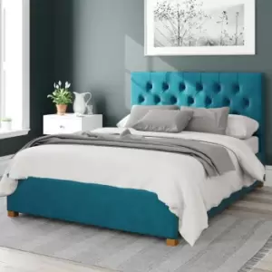 Image of Aspire Olivier Ottoman Bed Velvet Teal Double