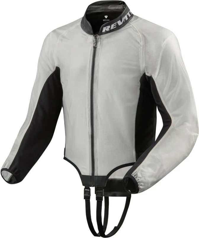 Image of Rev It Trackmaster H2O Rain Motorcycle Over Jacket M Transparent Black Transparent Black
