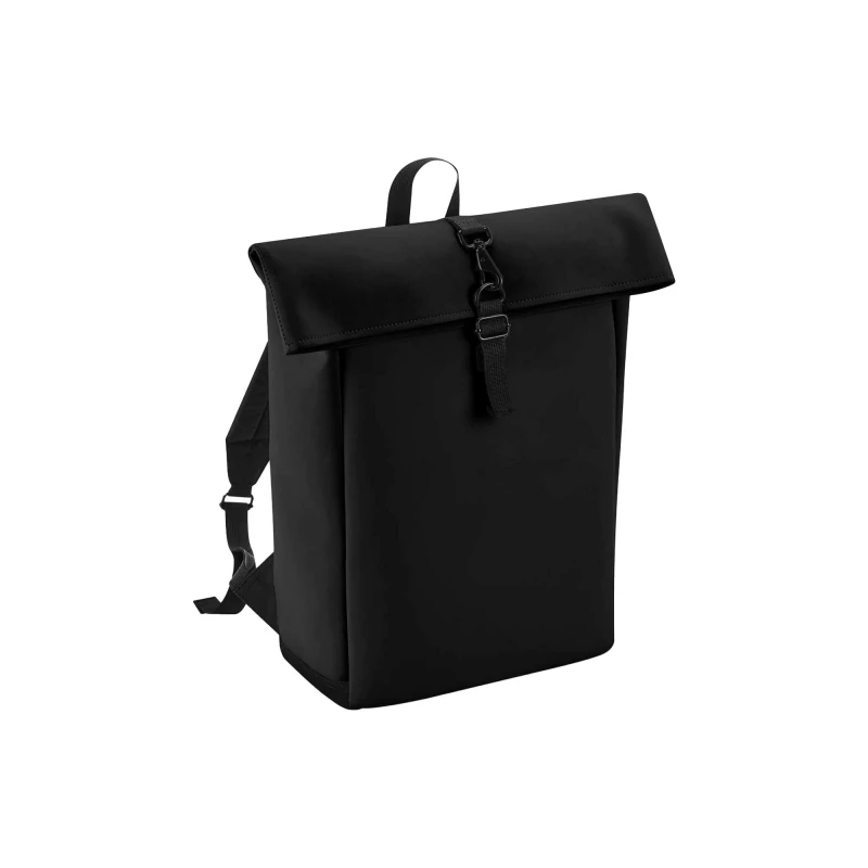 Image of Bagbase Mens Roll Top PU Backpack in Black Male