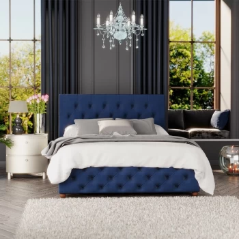 Image of Laurence Llewelyn-bowen - Luna Ottoman Storage Bed, Plush Velvet, Navy Double
