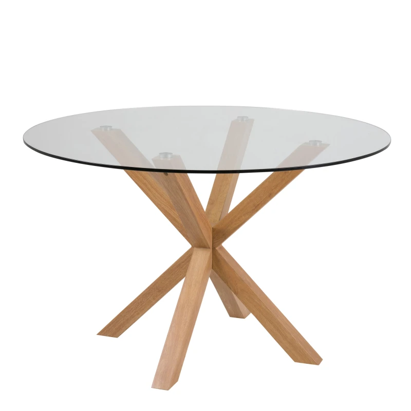 Image of Furniture To Go Heaven Round Dining Table with Ceramic/Glass/Marble Top 119cm in Clear Clear Unisex