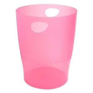 Image of Exacompta Iderama 15 Litre Waste Bin Raspberry W263 x D263 x H335mm