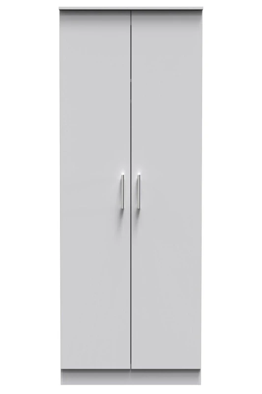Image of Ready Assembled 2 U Cornwall 2 Door Wardrobe (Ready Assembled) in Light Grey Light Grey Unisex