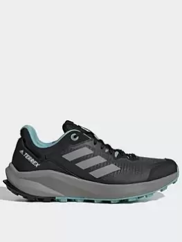 Image of adidas Terrex Trailrider Trail Running Shoes, Black/Grey, Size 4.5, Women